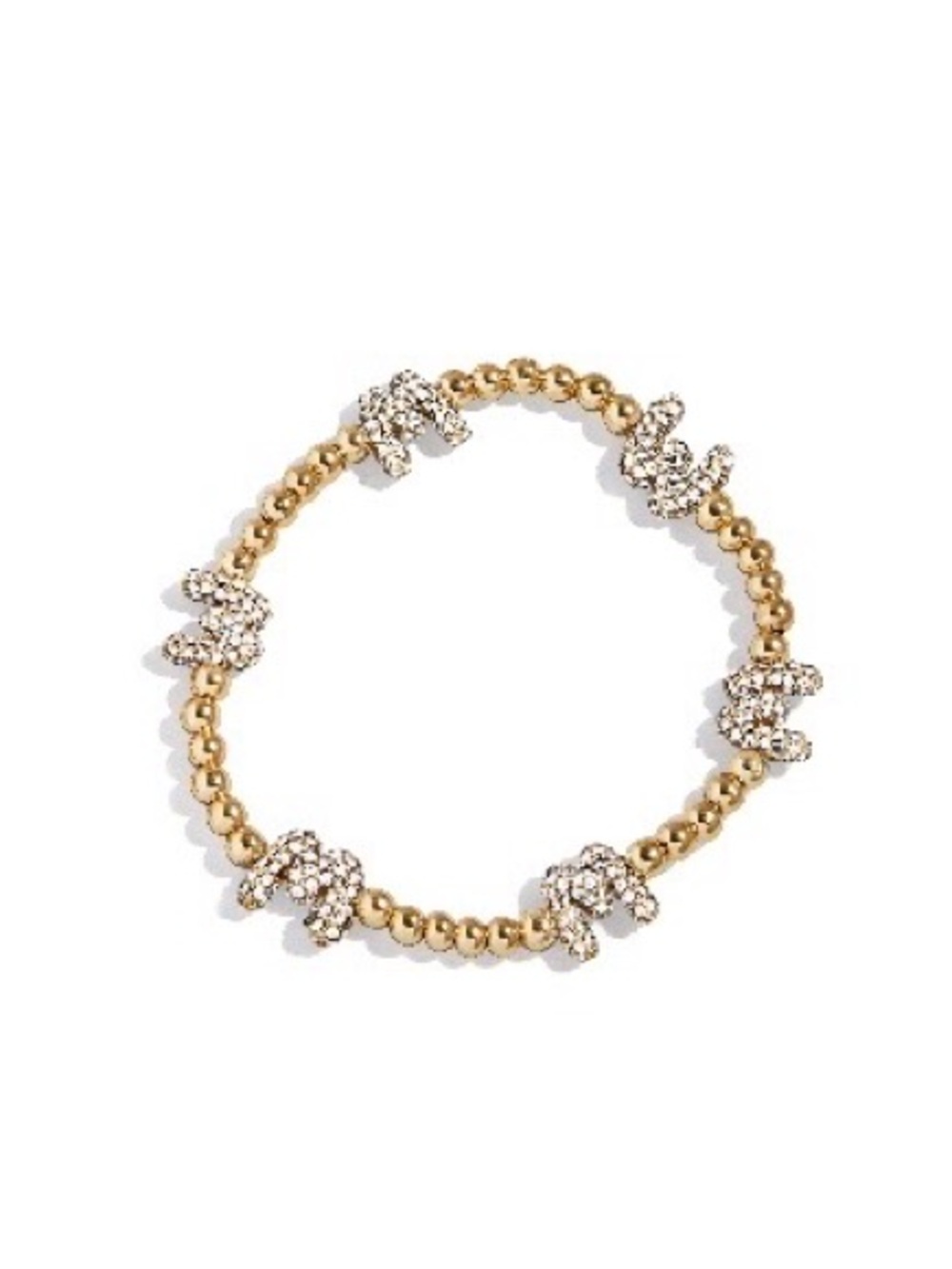 BaubleBar Gold Crystal Cross Bead Bracelet